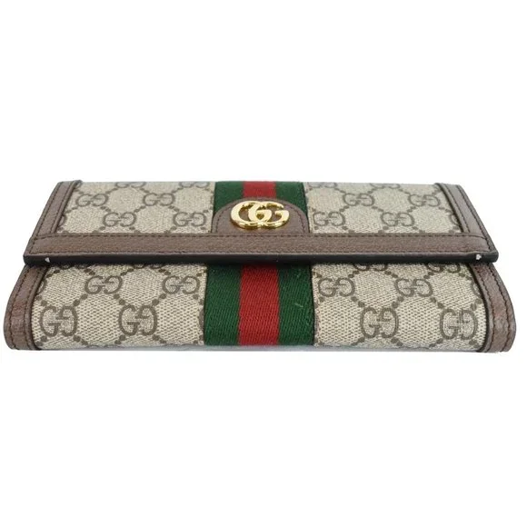 GUCCI  Ophidia GG Continental Supreme Canvas Wallet Beige - Picture 6 of 12